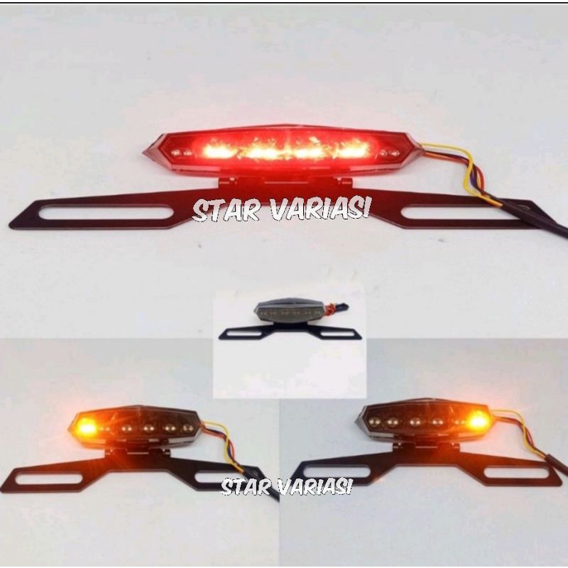 Lampu stop lamp led universal breket msx cb rx king vixion aerox nmax xabre dll plus sein sen