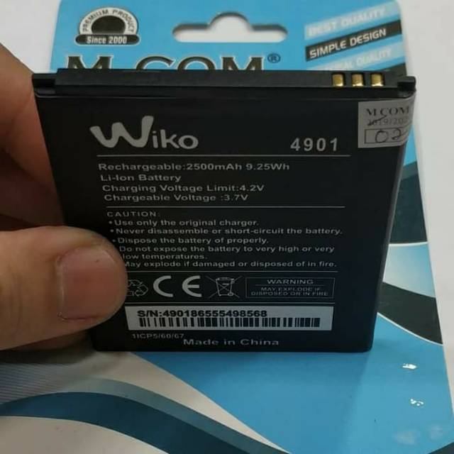 WIKO TOMMY 2 / WIKO 4901/ WIKO RAINBOW / WIKO BLOOM baterai battery battle batre batt mantul