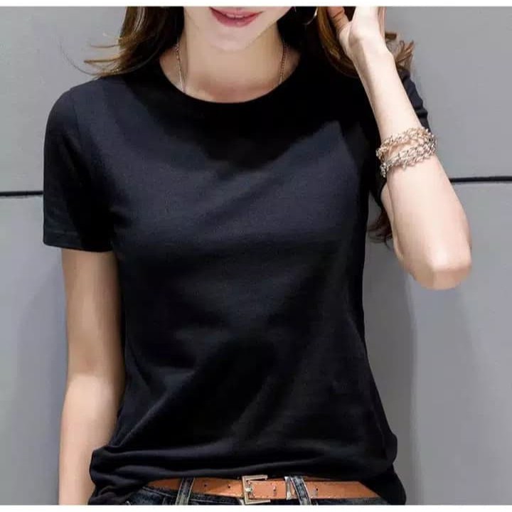 Oblong lengan pendek O-Neck polos/Atasan wanita murah/Pakaian wanita