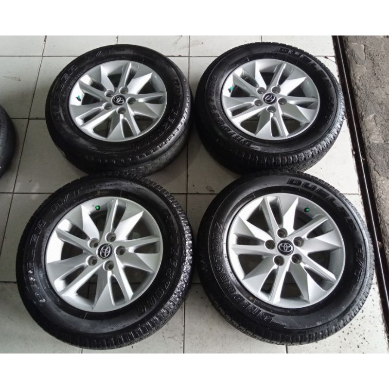 Velg Variasi Pelek Mobil Bekas Original Kijang Innova Reborn Ring 16 H5x114,3 + Ban Bridgestone H/T 