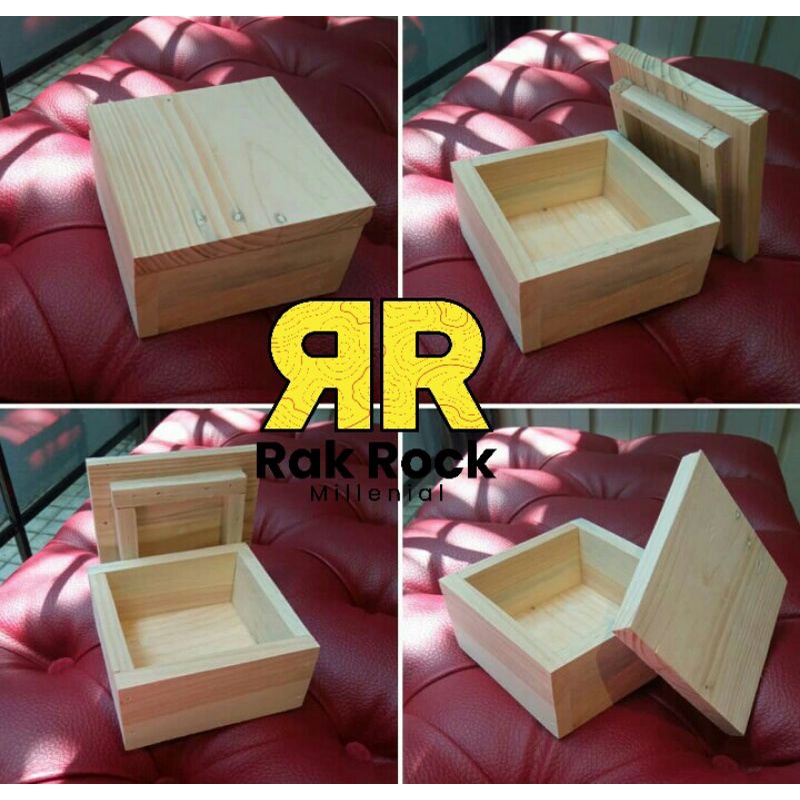 

Wooden Box 20x20x9 Gift Box Box Hampers Kotak Kayu Serbaguna Gift box hampers Kotak Perhiasan Kotak Mainan Box Kayu