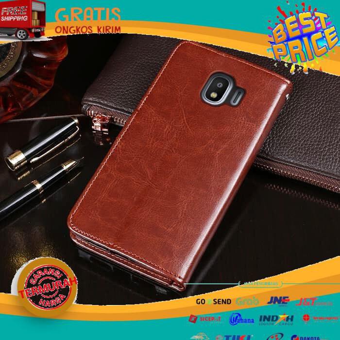 CASING HP SAMSUNG GALAXY J4 2018 FLIP WALLET DOMPET KULIT LEATHER COVER CASE BAYAR COD