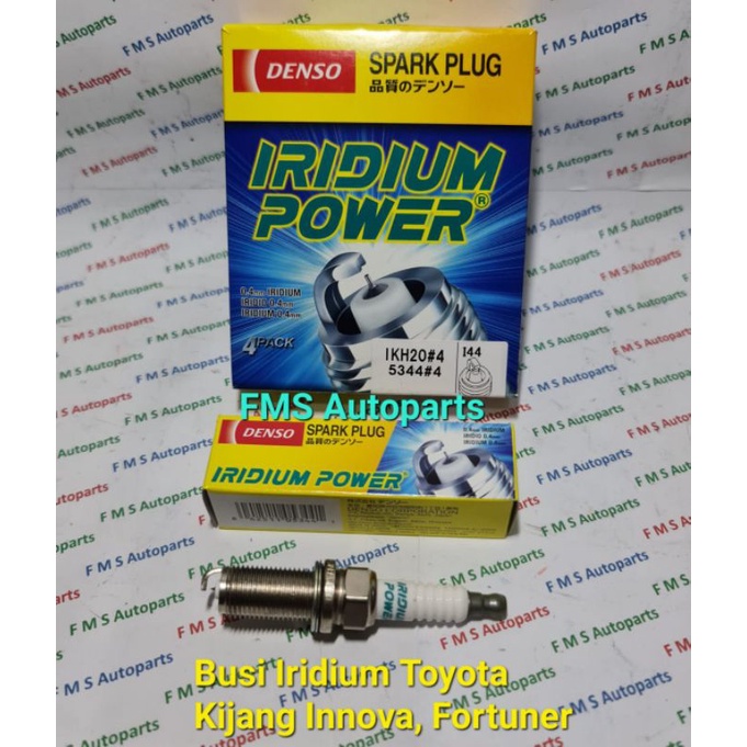 Busi IRIDIUM DENSO mobil kijang Innova,Fortuner,Hilux bensin 4pcs IKH20