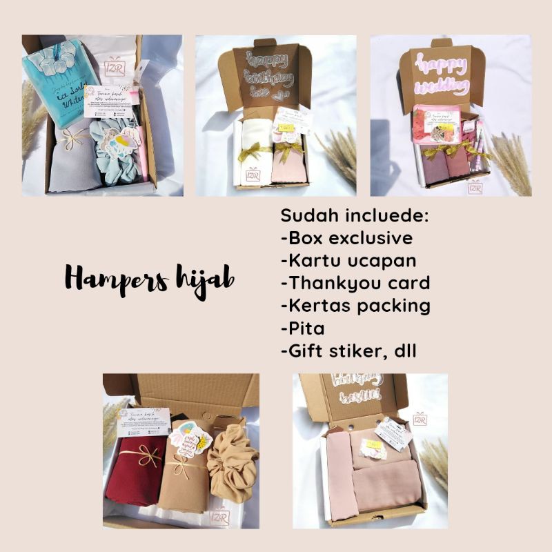 

Hampers hijab / Kado wisuda / Box gift / Hadiah ulang tahun / Hadiah pernikahan
