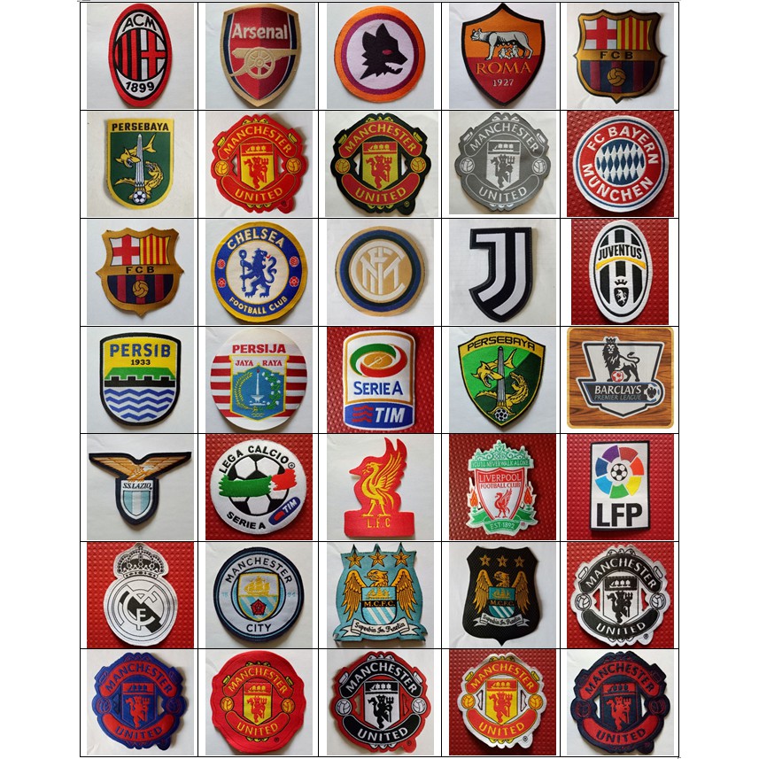 Logo Patch Woven  Emblem Club Bola satuan  Shopee 