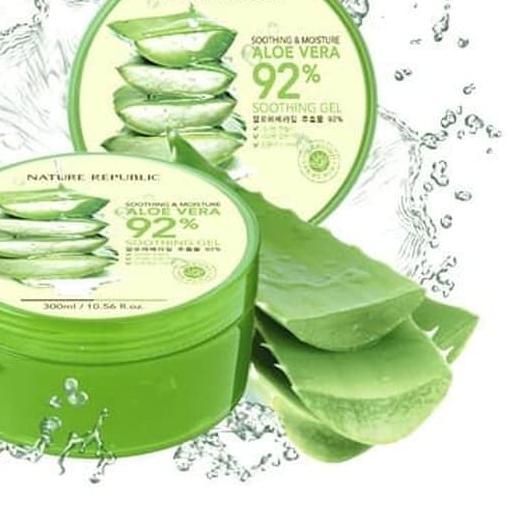 ♀ NATURE REPUBLIC Aloe Vera Gel 92% Jar 300 Gram Shooting Mist Tube 250ml Blackhead Nose Cooling Eye