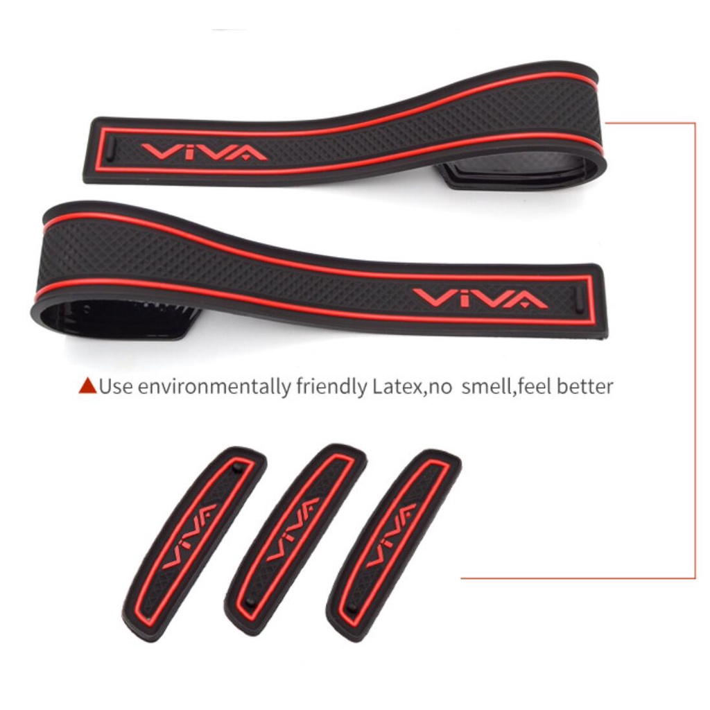 10pcs / set Matras Slot Pintu Mobil Bahan Silikon Anti Slip Untuk Perodua Viva Elite 07-14