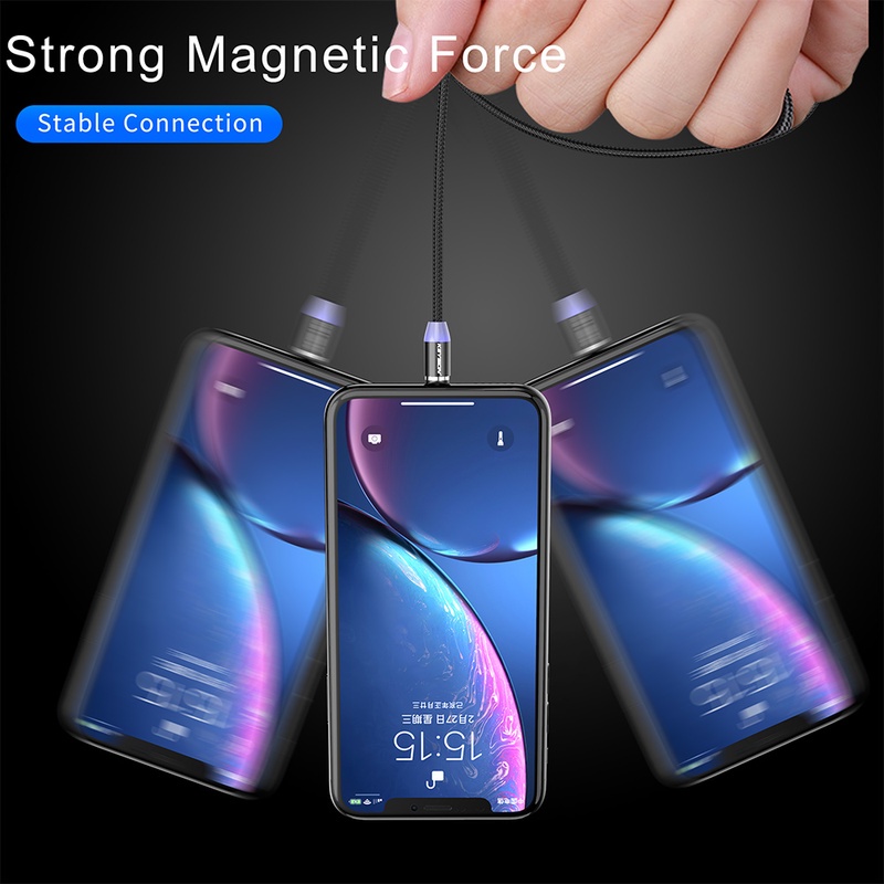 3in1 Kabel Data / Fast Charging Magnetik Tipe C / Micro USB Untuk iphone / iPad / Android / Huawei / xiaomi / samsung Vivo