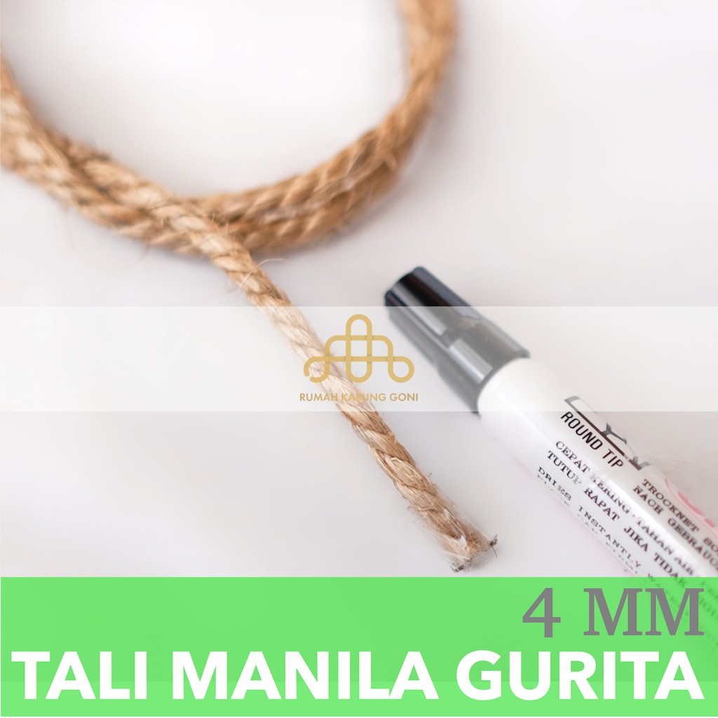 Tali Manila Gurita 4 MM Rollan 330 Meter - Distributor Tali Tambang Tampar Serat Manila