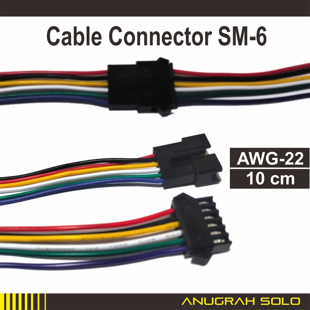 Soket Terminal Kabel Jantan Betina Connector Konektor 6P SM-2.54