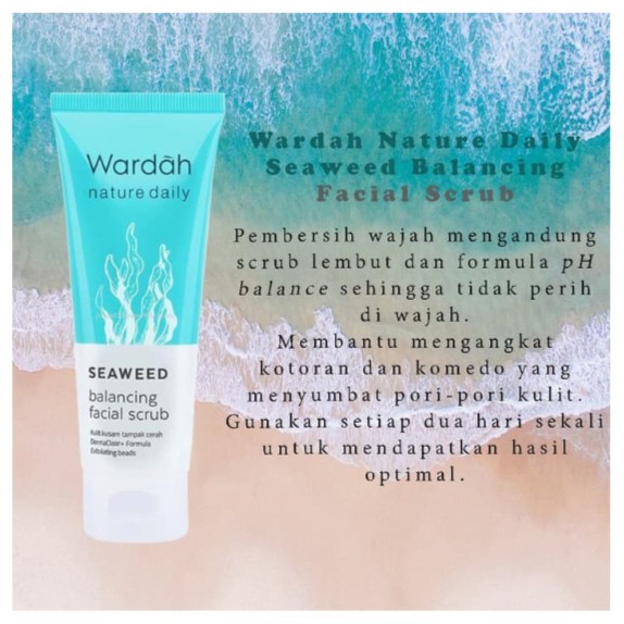 Wardah Nature Daily Seaweed Balancing Facial Scrub 60ml