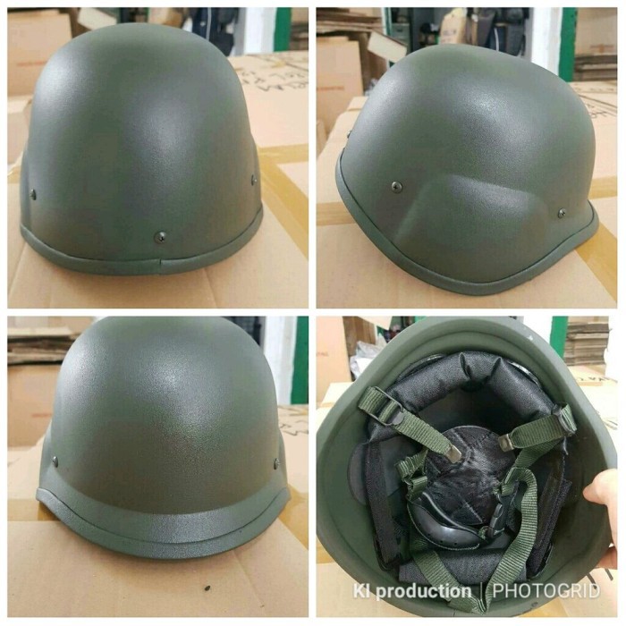 Helm TNI- PASGT- Tactical- MICH 2000- Pelatih- 3 In 1 Warna Hijau hitam  Murah