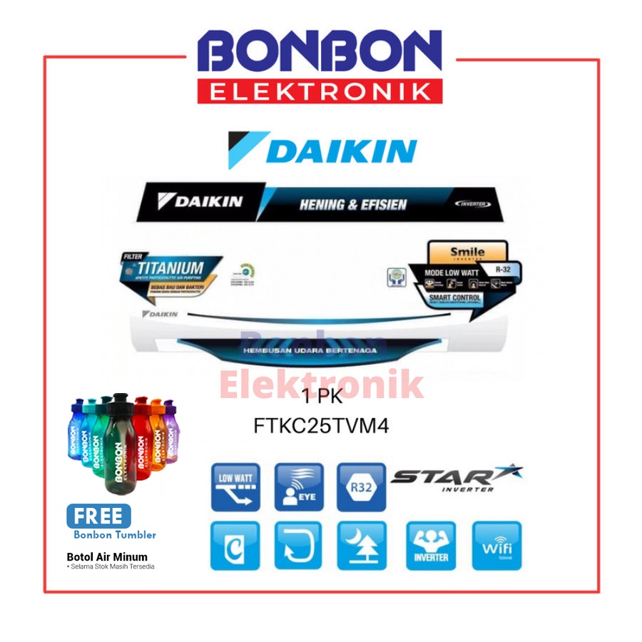 Daikin AC 1PK FTKC 25 TVM4 / 1 PK FTKC25TVM4 Star Inverter 25TVM4