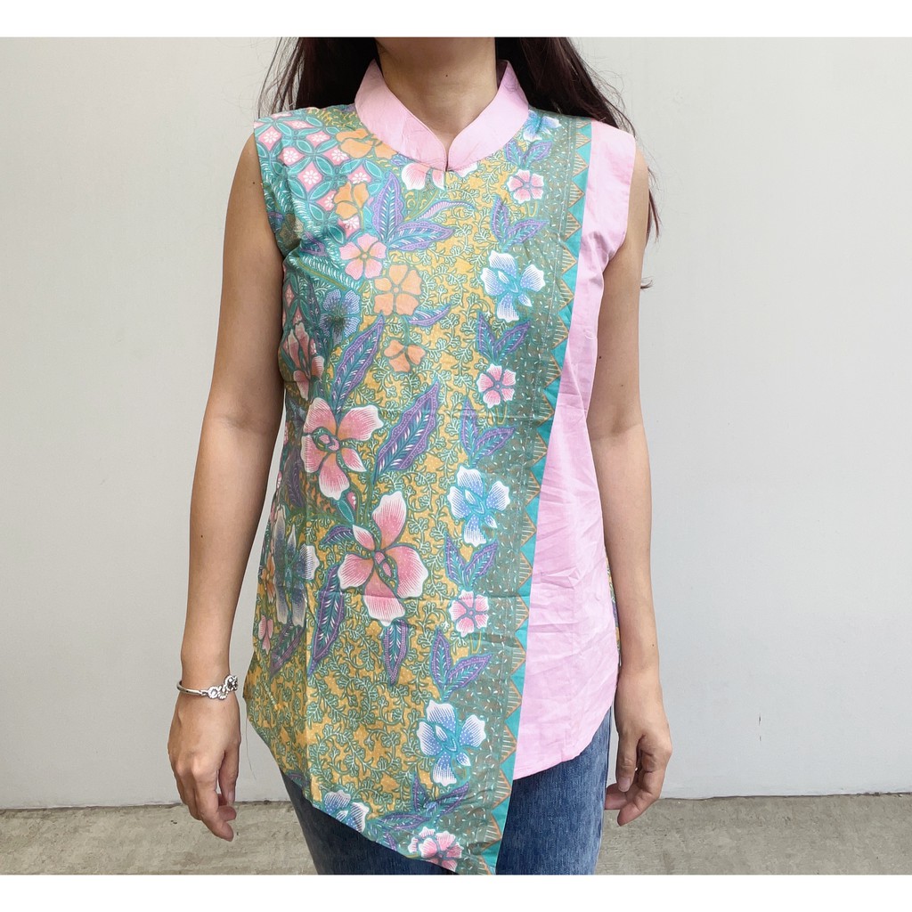 SL135 - Baju Atasan Batik Sleeveless Shirt