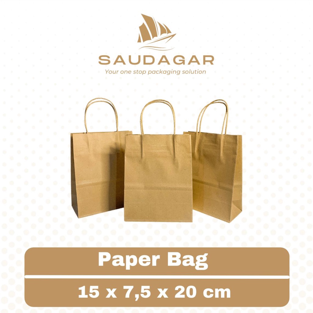 Paper bag kecil / Tas kertas belanja 15x7,5x20 cm