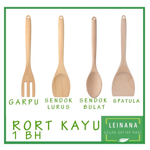 RORT Garpu Alat Masak/ SENDOK Masak / SPATULA kayu Solid PERALATAN MASAK DARI KAYU alat masak
