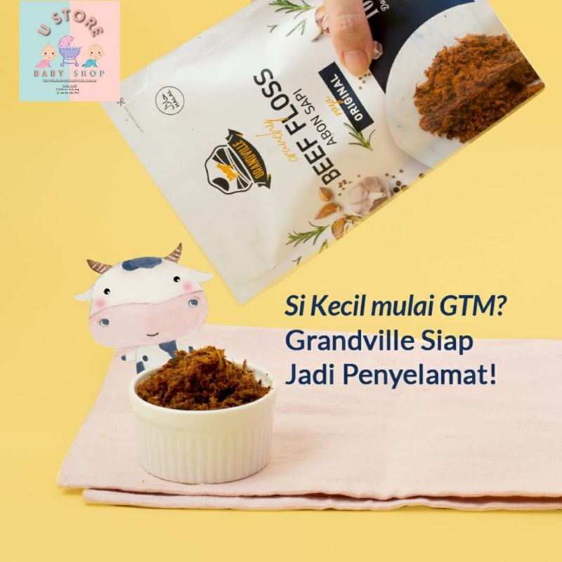 Abon sapi grandville / abon ayam crunchy grandville / abon untuk Mpasi non MSG, non pengawet / Grandville abon sapi ayam original