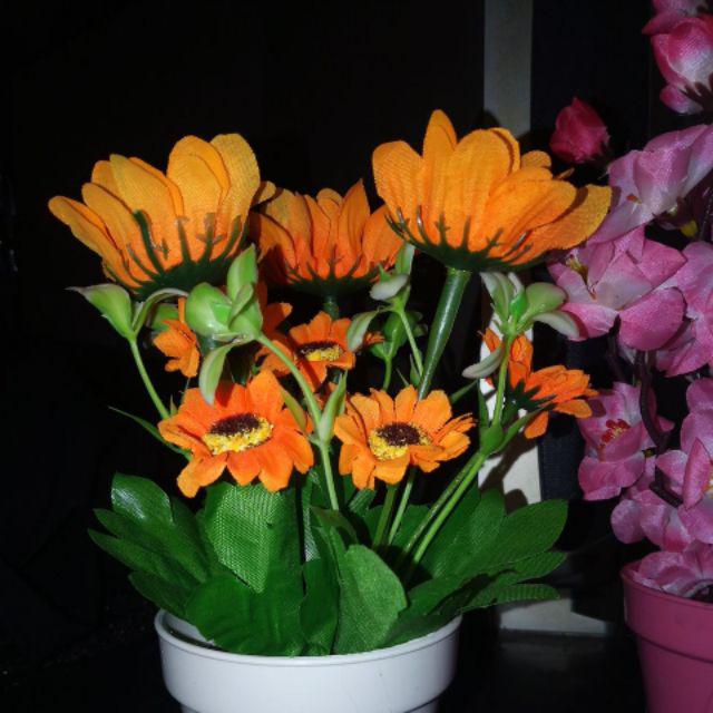 Set bunga  plastik  matahari dengan pot plastik  Shopee 