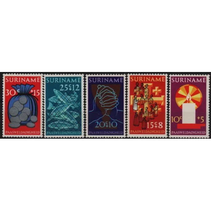 

Perangko Filateli A4-124 suriname MNH 5v 29.03.1972 easter charity