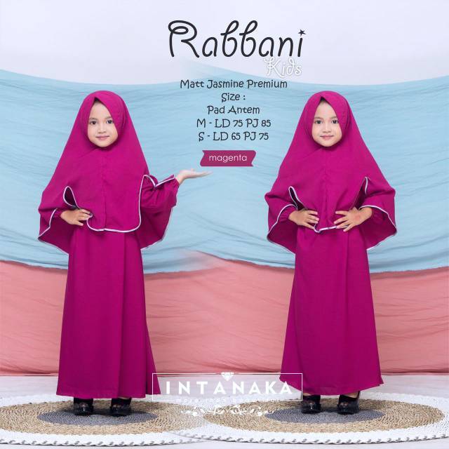 RABBANI KIDS SYARI BY INTANAKA GAMIS SYARI ANAK JASMINE POLOS CANTIK MURAH