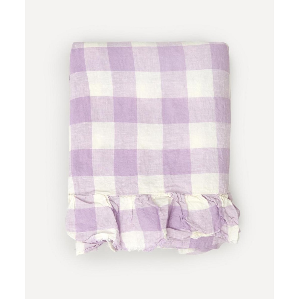 AESTHETIC KOREA Bedcover Sprei Ungu Lilac kotak pastel by ROMANTIC gingham ungu lilac katun jepang lokal