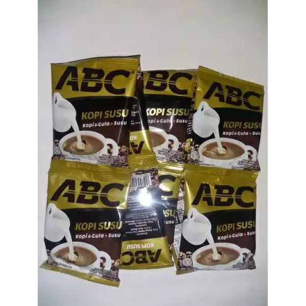 

kopi abc susu satu renceng isi 10 bungkus