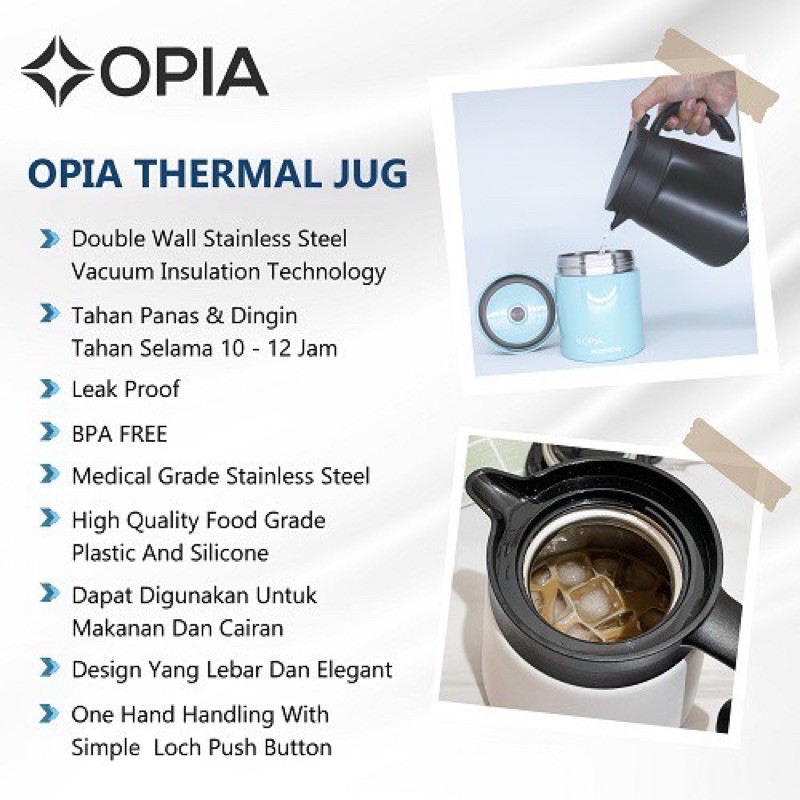 Opia Thermal Jug 800ml - Thermal Air