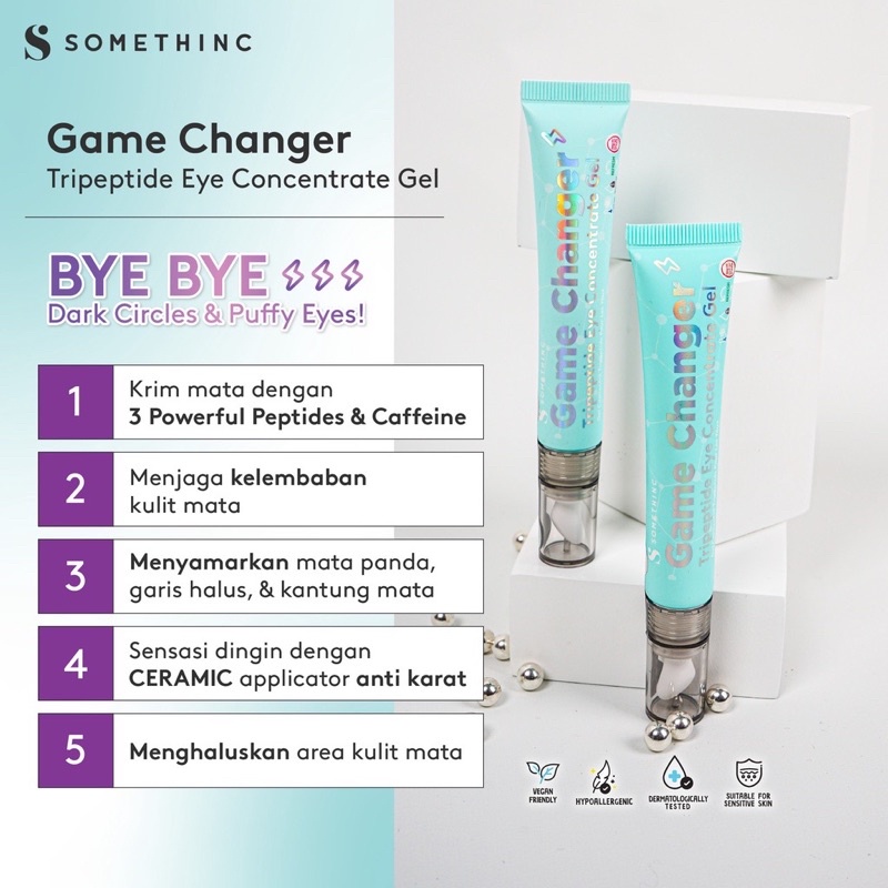 SOMETHINC GAME CHANGER Tripeptide Eye Concentrate Gel 20ML (Krim Mata, Penghilang Mata panda)