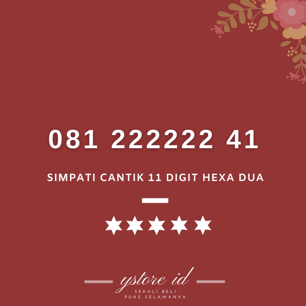 Hexa Dua | NOMOR CANTIK TELKOMSEL 11 DIGIT RAPI KARTU PERDANA SIMPATI 4G 22222 222222 222222