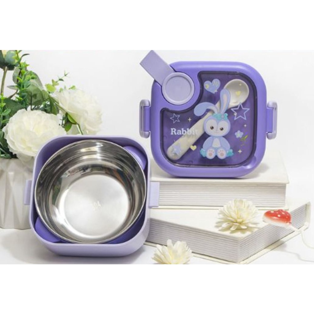 KOTAK MAKAN LUNCHBOX STAINLESS TEDEMEI POLOS &amp; KARAKTER 750ML