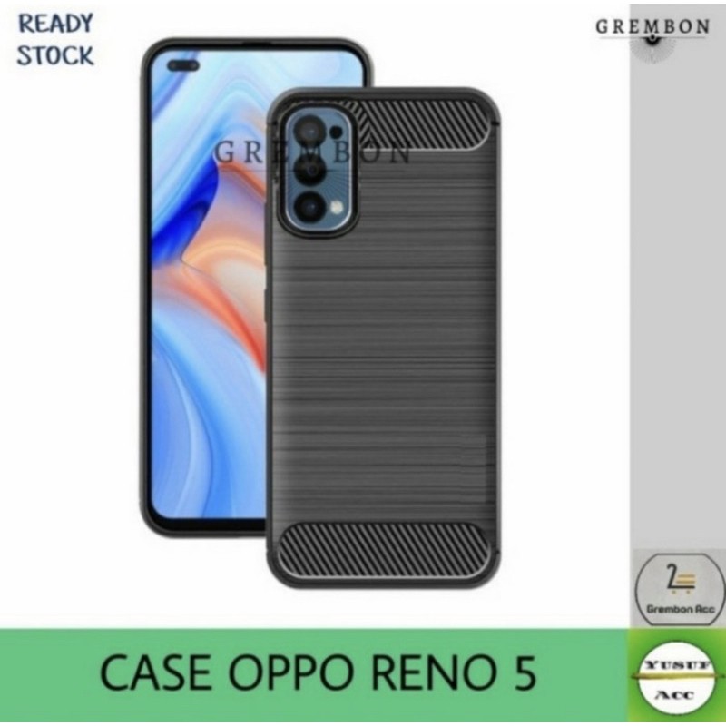 Oppo Reno 5 4G / 5G Softcase Slim Fit Carbon Case