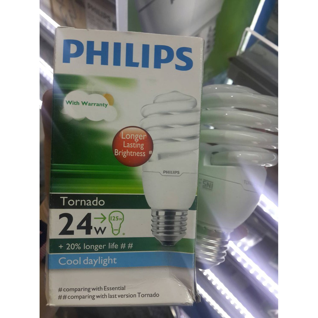 Bola Lampu PHILIPS Tornado 24Watt Putih I Kuning