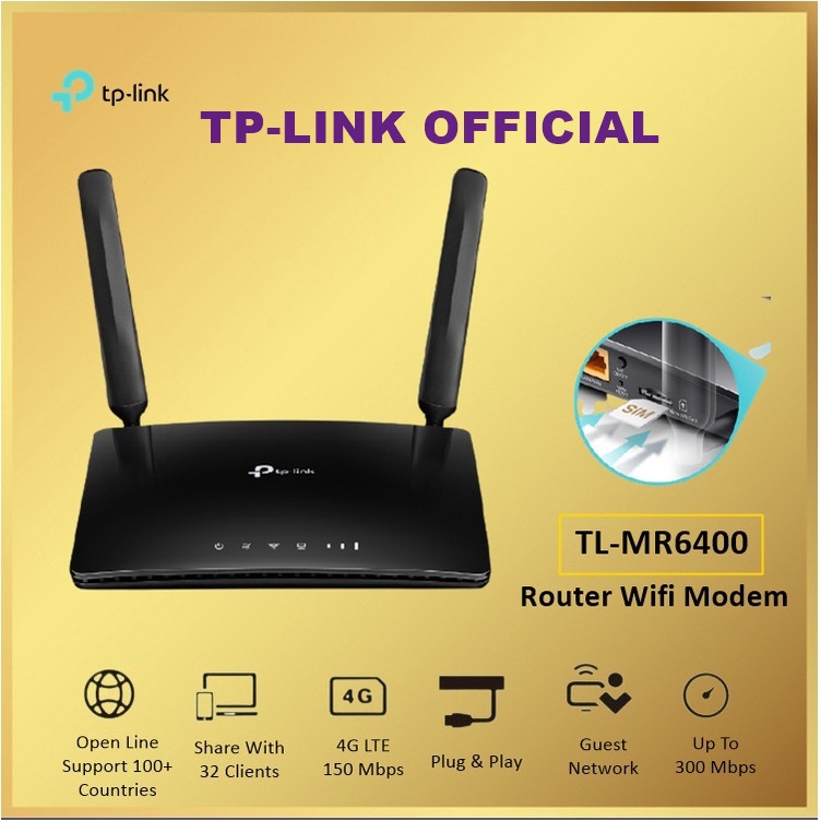 TPLink TL-MR6400 Wireless N 4G LTE Router WiFi Modem MiFi TP-Link