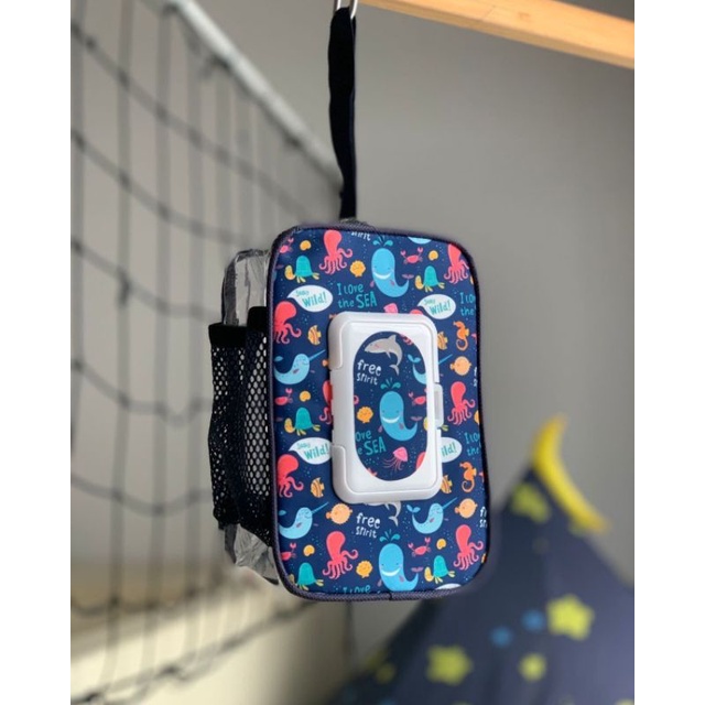 Tempat tas tissue basah kering hand sanitizer motif lucu mika waterproof