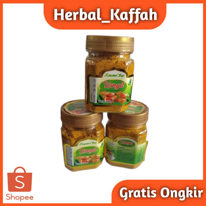 Kunyit bubuk Organik Kencono Sari Asli 100% Original 100 gr  Jamu Kunyit Serbuk