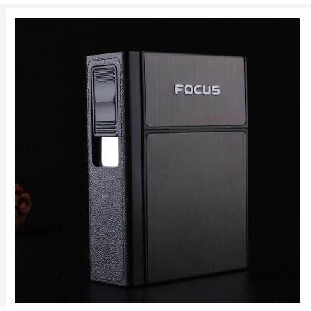 [Toserba_Emak] -  Firetric FOCUS Kotak Rokok 20 Slot dengan Korek Elektrik Removable - Black