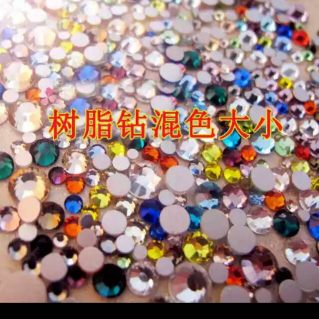 3-6mm Mix size  mix warna isi 5gram mix campur size warna rhinestone manik manik