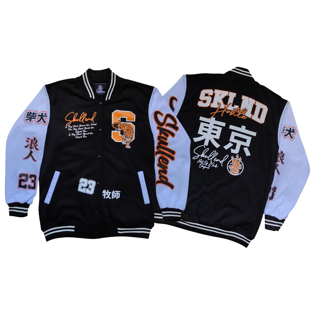 SKULLEND Jaket Varsity Baseball Pria Wanita - Varsity Jacket Vintage Baseball Original Skullend