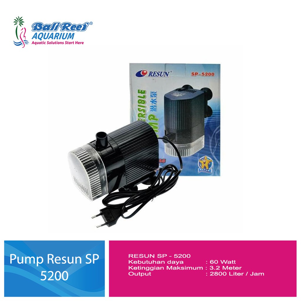 Resun Sp 5200 Pompa Celup Aquarium Hemat Energi Resun 5200