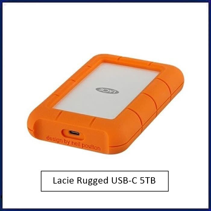 Lacie Rugged USB-C 5TB USB 3.0 Harddisk Portable External Hardisk- STFR5000800