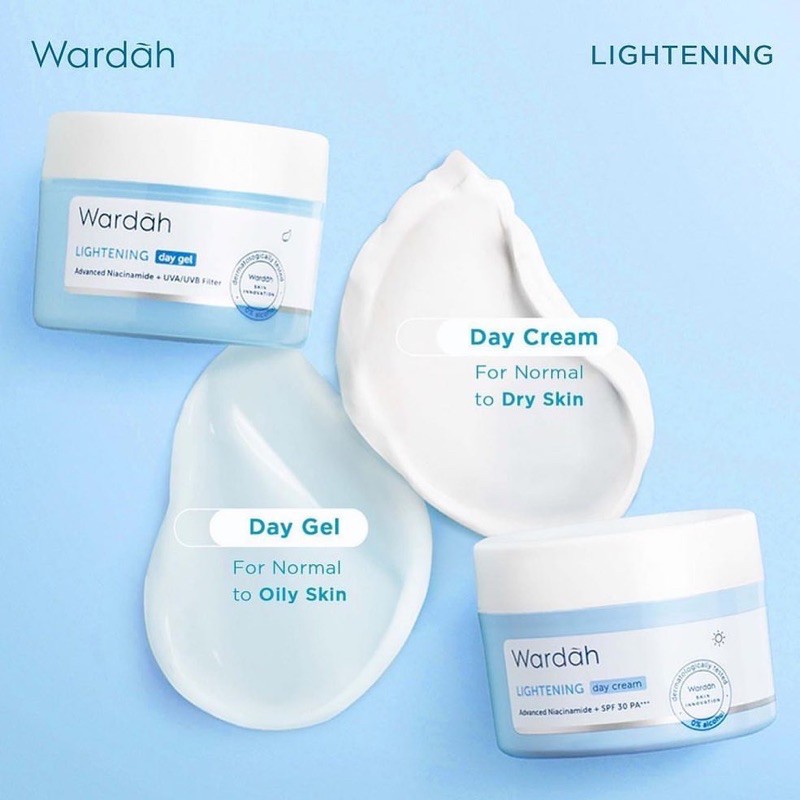 `ღ´ PHINKL `ღ´ ᘺᗩᖇᕲᗩᕼ Wardah day cream lightening biru moisturizer  pelembab wajah