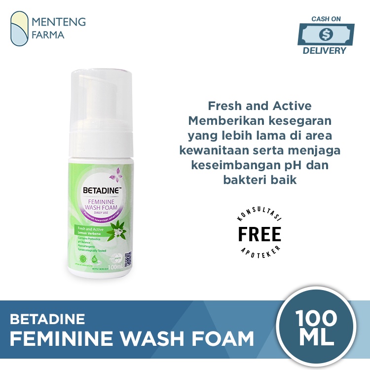 Betadine Feminine Wash Foam Fresh And Active Lemon Verbena 100 mL