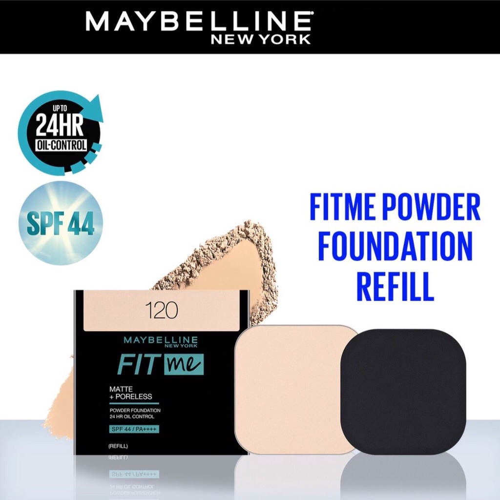 Maybelline Fit Me 24HR Oil Control Powder Foundation Full / Refill - Makeup Bedak Kosmetik