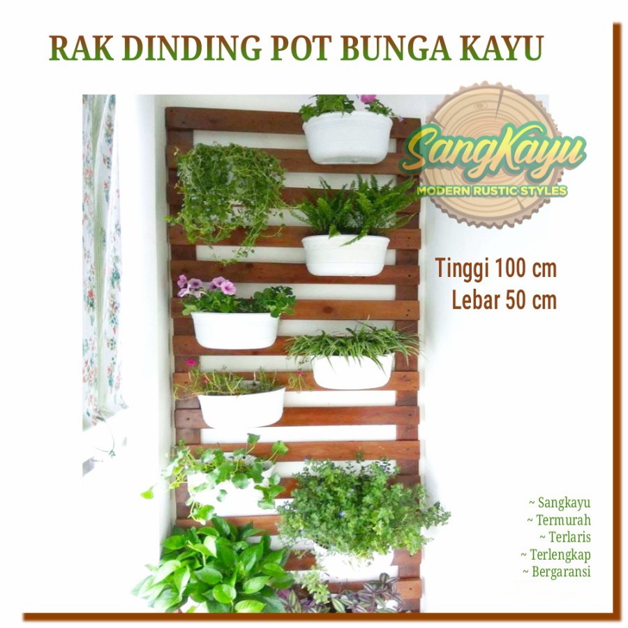 SangKayu Wood Planter Rack Rak Tanaman Hias Kayu Rak Pot Bunga Tanaman Hias