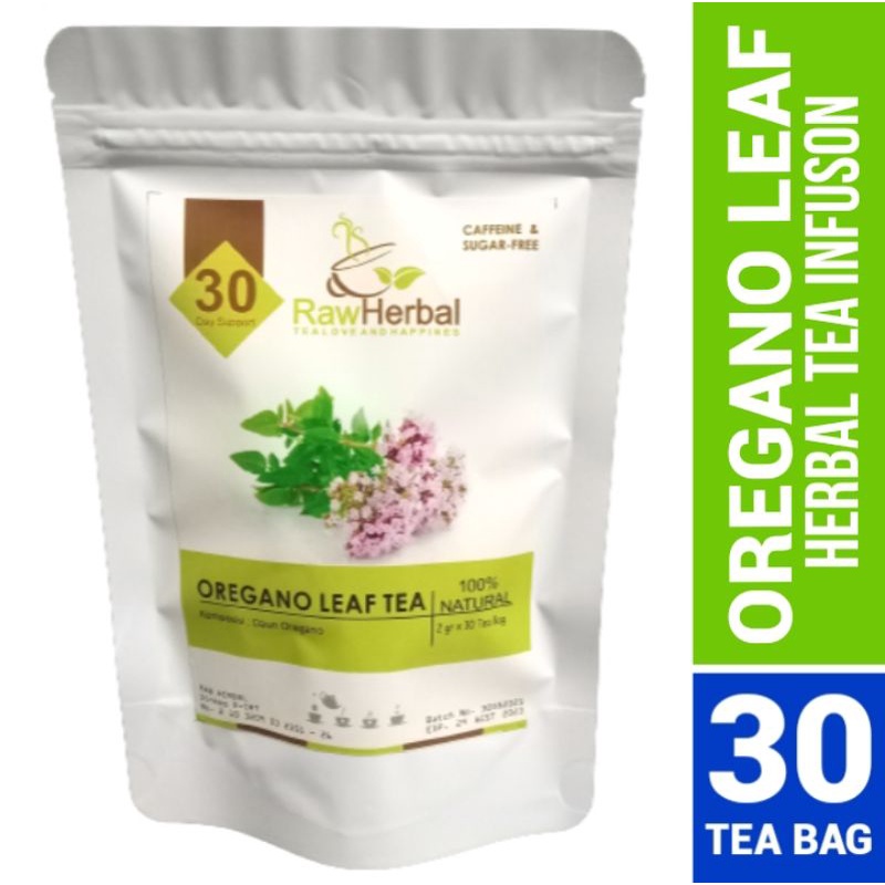RAW TISANE Oregano Leaf Tea : Teh Daun Oregano Isi 30 Tea Bag