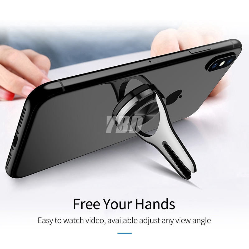 Universal Multipurpose Mobile Phone Holder / 360 Rotation Air Vent Clip Phone GPS Mount / Finger Ring Phone Bracket / Desk Tablet Mobile Phone Stand / Kompatibel dengan for iPhone 11 Pro XS Max Android Phone Xiaomi Huawei Samsung