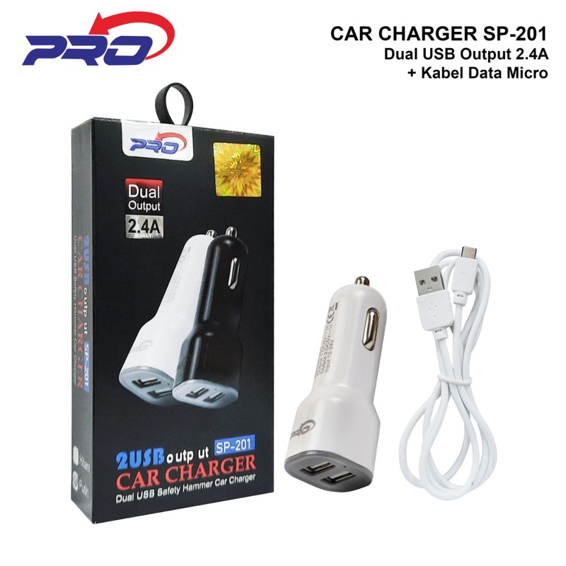 CHARGER CASAN MOBIL casan motor MURAH CARGE CHAGER Saver PRO 2USB 2.4A SP-201 / Car Charger PRO 2USB Kabel Colokan Micro