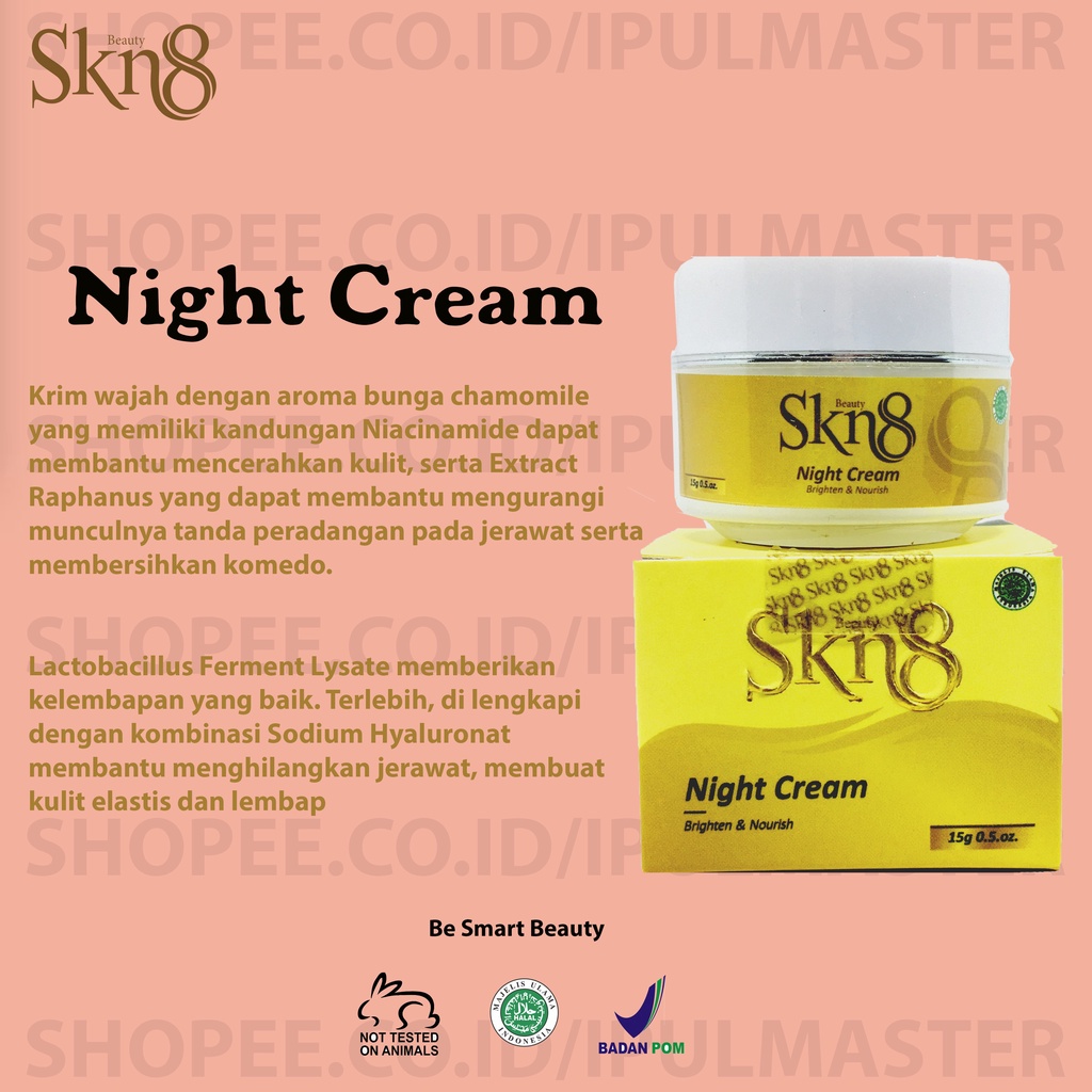SKN8 Beauty Brightening Night Cream - Skin Care BPOM