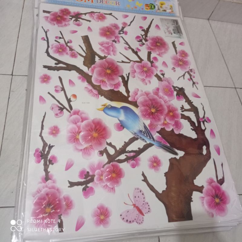 Wallsticker/sticker dinding 3D Bunga Sakura