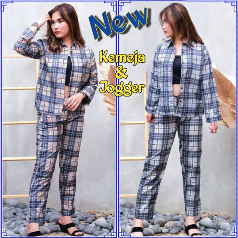 Erfashion Kemeja Kotak Kotak Retro Evolet Korea Style | Oversize Tartan | Kemeja Casual Outer Shirt 
